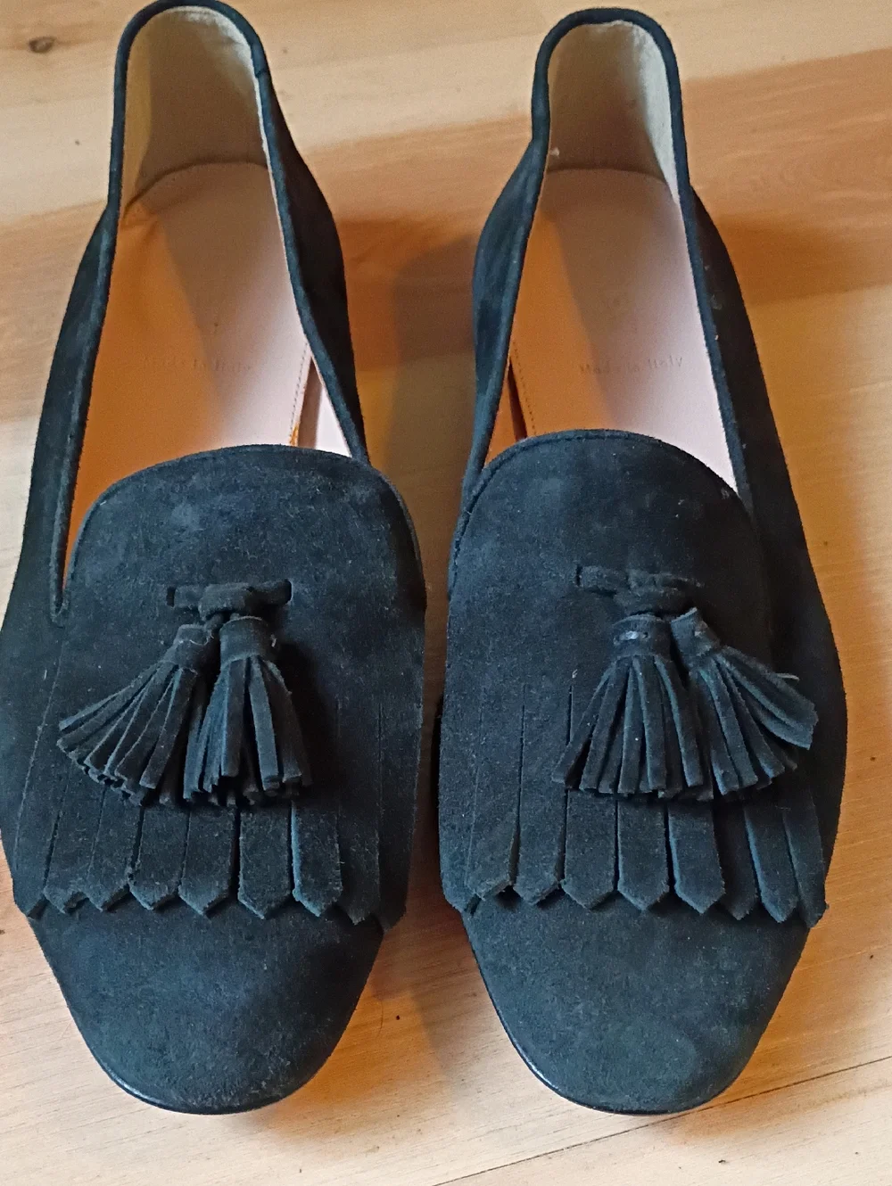 J. Crew Black Suede Tassel Loafers